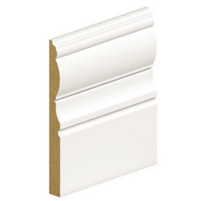 PACK OF 15 (Total 15 Units)  - Victorian Primed MDF Skirting - 18mm x 180mm - 4200mm Length