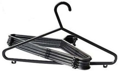 Pack Of 16 Black Clothes Hangers Garments Coat Plastic Hanger Trouser Wardrobe - 3