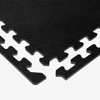 Pack of 16 Interlocking Gym Floor Mat Tiles Soft Smooth EVA Foam Yoga Kids Play 60 x 60cm BLACK - 5