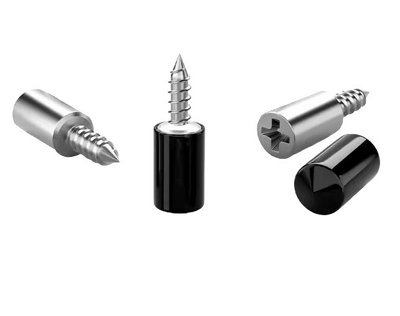 Pack of 16 Shelf Support Stud Pegs, Self-Tapping Screw for Kitchen Cabinets with Non-Slip Sleeve Black