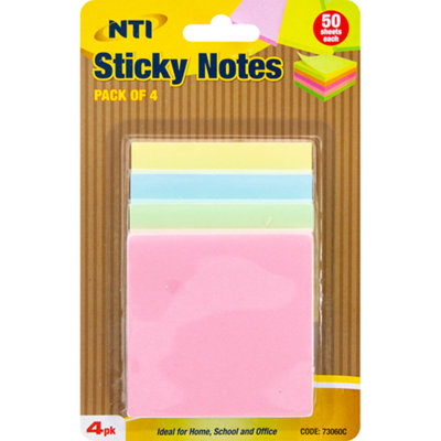 Pack Of 16 Sticky Notes Adhesive Paper Removable Notes Sheets Coloured ...