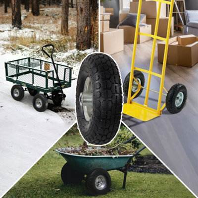Pack Of 2 10" Pneumatic Wheels For Sack Trucks/Trolleys/Wheelbarrows