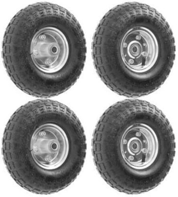 Pack Of 2 10" Pneumatic Wheels For Sack Trucks/Trolleys/Wheelbarrows - 8