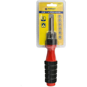Pack Of 2 6 In 1 Screwdriver With Magnetic Bits Slotted Phillips Multi Tool Bit Kit