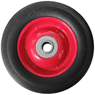 Pack of 2 6" Solid Wheels for Sack Truck / Trolley / Cart 6 Inch Wheels 16mm Roller Bearings - 4