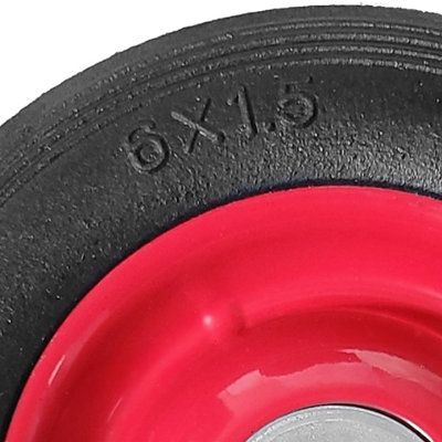 Pack of 2 6" Solid Wheels for Sack Truck / Trolley / Cart 6 Inch Wheels 16mm Roller Bearings - 5