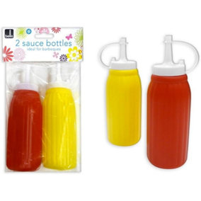 Pack Of 2 Bello Sauce Bottles Ideal For Ketchup & Mustard