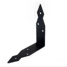 Pack of 2 Black Decorative Right Angle Brackets L Shape Corner Repair Braces