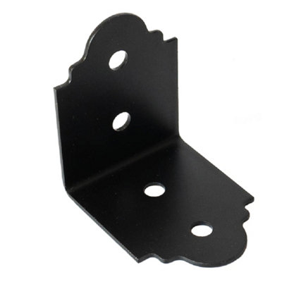 Pack of 2 - Black Ornamental Angle Bracket - Pergola Corner Brace - Pergola Connector - Black Angle Brace - 50x50x40mm Price Comparisons | Compare The Build
