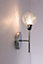 Pack of 2 BOLLA Wall Lights, Polished Chrome, On and Off Switch, BULBS NOT INCLUDED