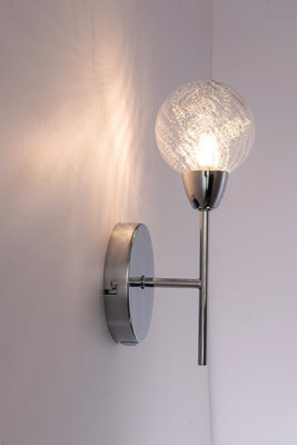 Pack of 2 BOLLA Wall Lights, Polished Chrome, On and Off Switch, BULBS NOT INCLUDED