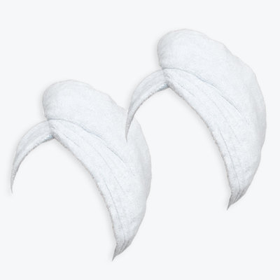 Pack of 2 Cotton Towelling Hair Wrap - White Price Comparisons | Compare The Build