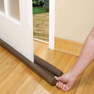 Pack Of 2 Double Sided Draught Excluder - Guard For Doors Window Bottom Insulator - Keep Cold Air Out And Warm Air In