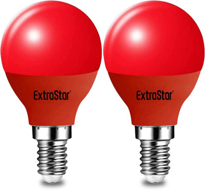 Pack of 2 E14 LED Non-Dimmable Light Bulb Red, 4W