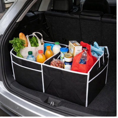 Pack of 2 foldable heavy duty car boot organisers 2 in 1 storage ...