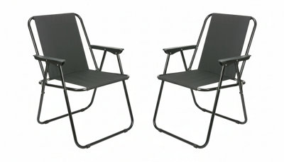 Pack of 2 Folding Camping Deck Chair Garden Lawn Patio Spring Foldable Seat