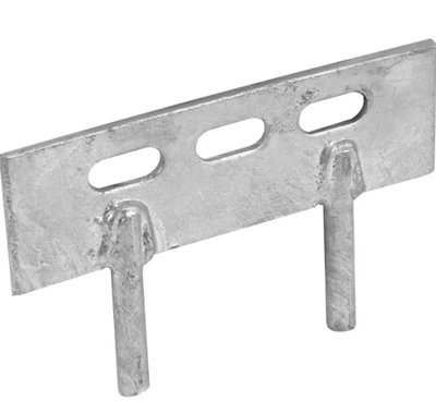 Pack of 2 - Heavy Duty Galvanised Fence Panel Clips 2 Pin Gravel Board Cleats Brackets