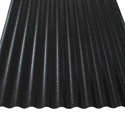 Pack of 2 - High Impact CorruPlast Opaque Black PVC Corrugated Roofing Sheets 2135mm (7ft) - UV Protected Price Comparisons | Compare The Build