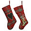 Pack of 2 Highland Tartan Xmas Tree Decoration Christmas Gift Bag Christmas Stocking