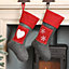 Pack of 2 Love Heart & Snowflake Xmas Tree Decoration Christmas Gift Bag Christmas Stocking