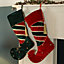 Pack of 2 Luxury Velvet Jingle Bell Xmas Gift Decoration Christmas Stocking