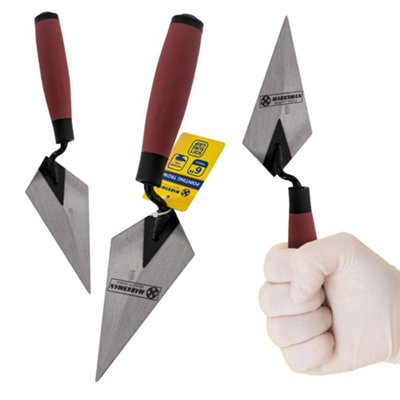 Pack Of 2 Pointing Trowel Handle Soft Grip Brick Joiner Bricklayer Bricklaying 6 Inch