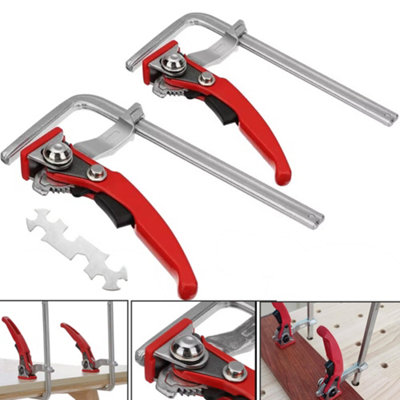 Pack of 2 Quick Ratchet Track Saw Guide Rail Clamps for MFT Tables ...