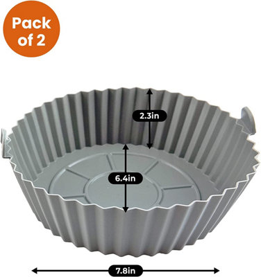 thumbnail image 2 of 2-Pack Reusable Silicone Air Fryer Liners For Dual Basket – Fits Ninja & More – 19x12x7cm, Easy Clean 2 of 4