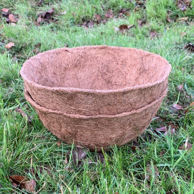 Pack of 2 Round Coco Hanging Basket Planter Liner (30cm) DIY at B&Q