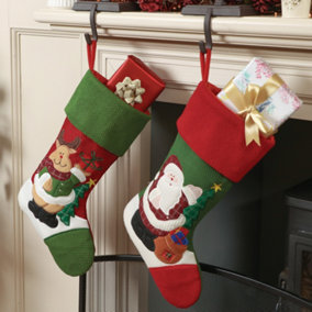 Pack of 2 Santa Claud & Reindeer Children's Christmas Stockings