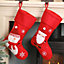 Pack of 2 Santa Claus & Snowman Children's Tree Decoration Christmas Gift Bag Christmas Stocking