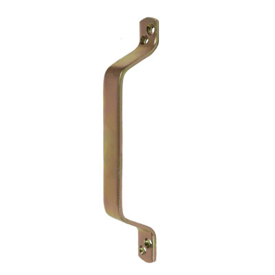Pack of 2 - Single Yellow Zinc Galvanised Gate Pull Handle Door Handle Shed Door Handle 200mm