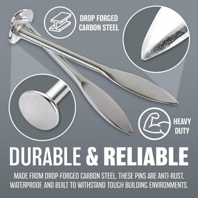 Pack Of 2 Stainless Steel Line Pins With 8m Lining Builders Brick Laying Hand Tool 6" Pins Diy Construction Projects Building