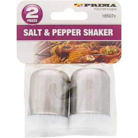 Pack Of 2 Stainless Steel Salt Pepper Shaker Kitchen Dispenser Steel Cooking