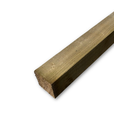 Pack of 2 Tanalised 3x3 Sawn Fence Posts Green 70 x 70 x 2400mm