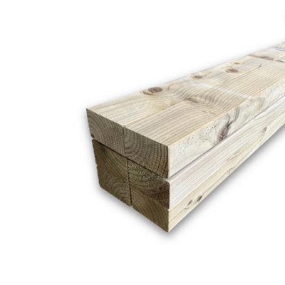 Pack of 2 Tanalised 4x4 Sawn Fence Posts Green 95 x 95 x 1800mm