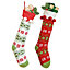 Pack of 2 Traditional White & Red Fair Isle Xmas Gift Decoration Christmas Stocking