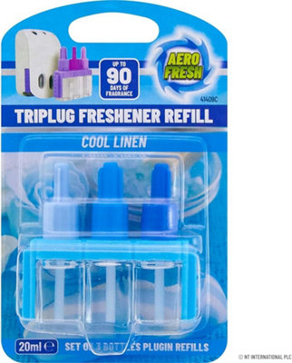 Pack Of 2 Triplug Air Freshener Refill Home Office Fragrance Cool Linen 40ml