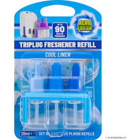 Pack Of 2 Triplug Air Freshener Refill Home Office Fragrance Cool Linen 40ml