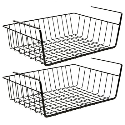 HDYOUDO Metal Wire Food Storage Basket Organizer With Wooden