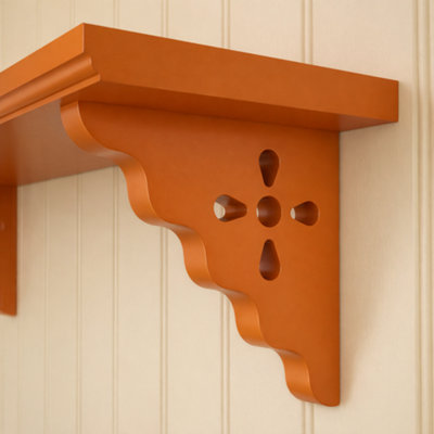 Pack of 2 Wavy Shelf Brackets with flower - 186mm x 186mm x 25mm ...