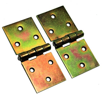 Pack of 2 x 100 mm Backflap Hinge Galvanised, Steel Back Flap Hinges, Weather Resistant, Rust Corrosion Proof, Strap Hinges