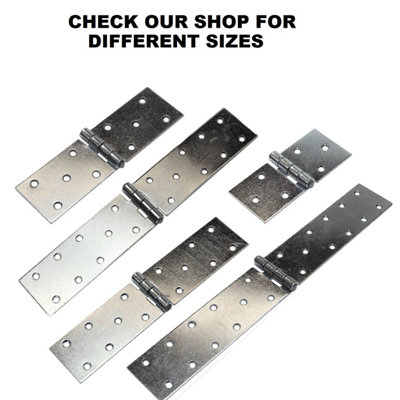 Pack of 2 x 150 mm Backflap Hinge Galvanised, Silver Steel Back Flap ...