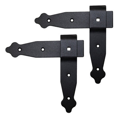 Pack of 2 x Flat Corner L Shape Plate, 150 x 150 mm Black Flat Right Angle Bracket, Decorative, Powder Coated Steel Repair Brace