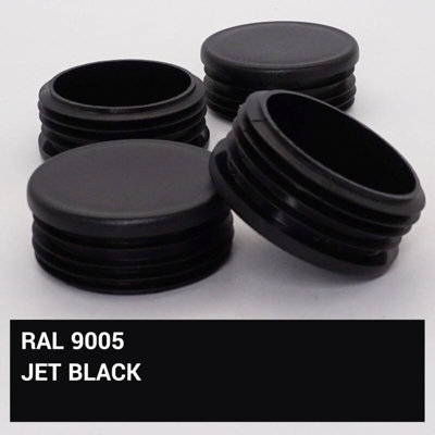 20 Bouchons Filetés Noirs 25mm Pour Tube Rond - Uxcell - En Plastique - Neufs
