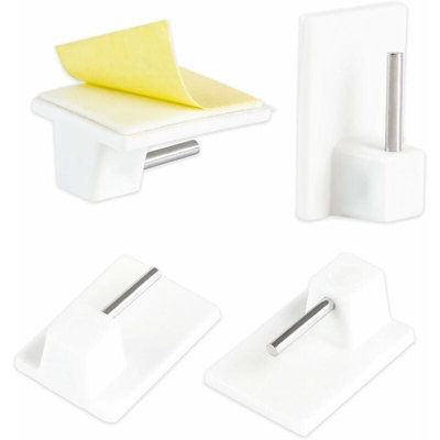 Pack of 20 Adhesive Curtain Rod Hooks - 2.8 x 1.9 x 1.1 cm