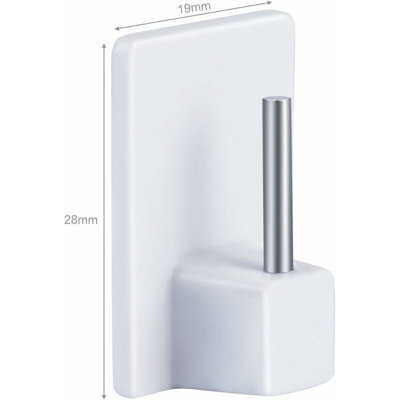 Pack of 20 Adhesive Curtain Rod Hooks - 2.8 x 1.9 x 1.1 cm