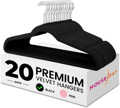 Pack of 20 Black velvet coat hangers