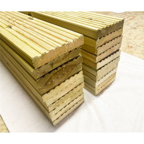 PACK OF 20 - Deluxe Deck Boards - 3.6m Length - Pressure Treated Timber Decking - 32mm x 150mm Timber Decking Boards