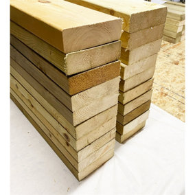 PACK OF 20 - LENGTH 2.4m - Structural Graded C24 Timber 6" x 2" Joists (Decking) 47mm x 150mm ( 6 x 2) - Pressure Treated Timber